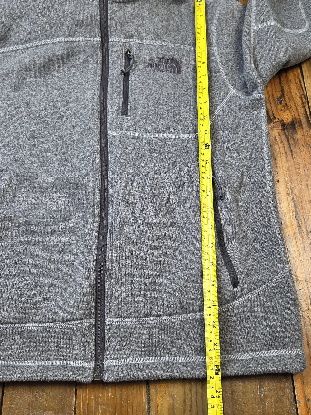 Mens The North Face Gray Heather Full-Zip Hooded Jacket Size Small